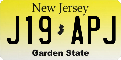 NJ license plate J19APJ