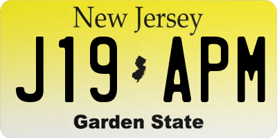 NJ license plate J19APM
