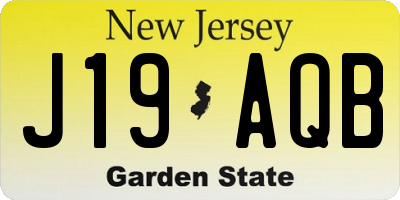 NJ license plate J19AQB