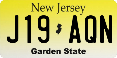 NJ license plate J19AQN