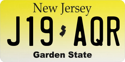 NJ license plate J19AQR