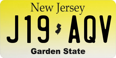 NJ license plate J19AQV