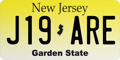 NJ license plate J19ARE