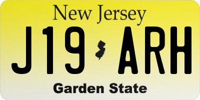NJ license plate J19ARH