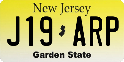 NJ license plate J19ARP