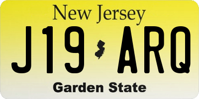 NJ license plate J19ARQ