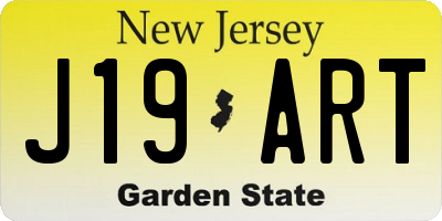 NJ license plate J19ART