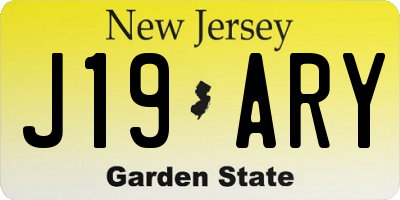 NJ license plate J19ARY