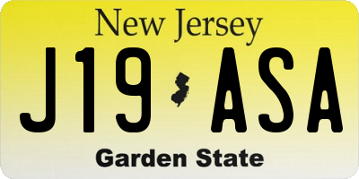 NJ license plate J19ASA