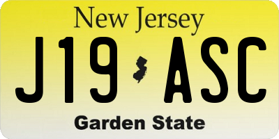 NJ license plate J19ASC