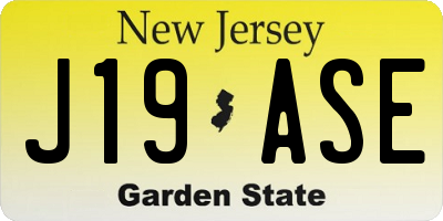 NJ license plate J19ASE