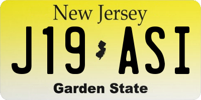 NJ license plate J19ASI