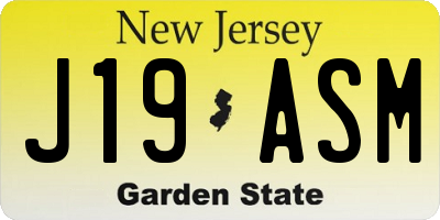 NJ license plate J19ASM