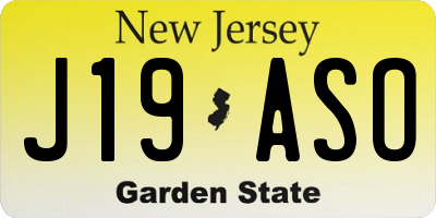 NJ license plate J19ASO