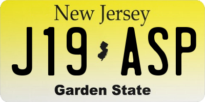 NJ license plate J19ASP
