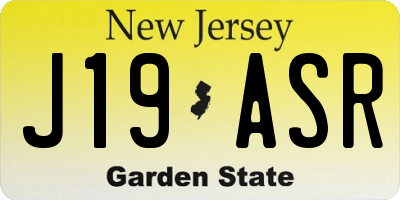 NJ license plate J19ASR