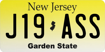 NJ license plate J19ASS