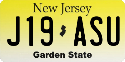 NJ license plate J19ASU