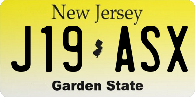 NJ license plate J19ASX
