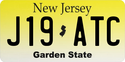 NJ license plate J19ATC
