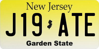 NJ license plate J19ATE