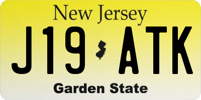 NJ license plate J19ATK