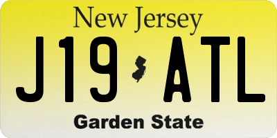 NJ license plate J19ATL