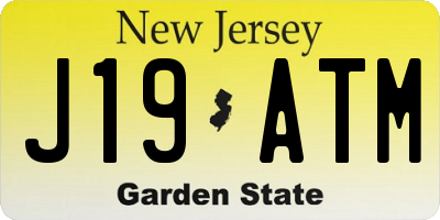 NJ license plate J19ATM
