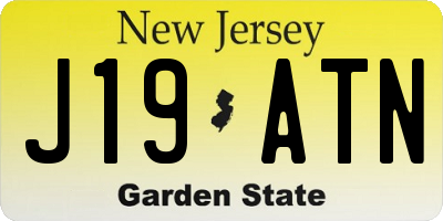 NJ license plate J19ATN
