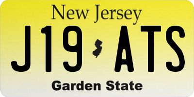 NJ license plate J19ATS