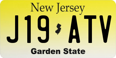 NJ license plate J19ATV