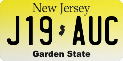 NJ license plate J19AUC