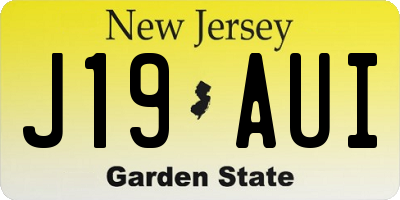 NJ license plate J19AUI