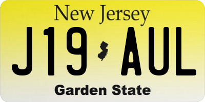 NJ license plate J19AUL