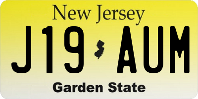 NJ license plate J19AUM