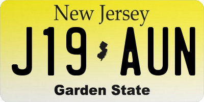 NJ license plate J19AUN