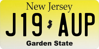 NJ license plate J19AUP