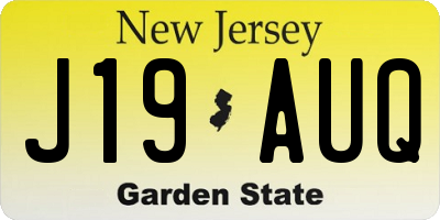 NJ license plate J19AUQ