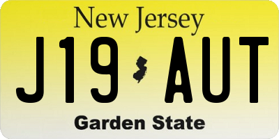 NJ license plate J19AUT