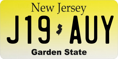 NJ license plate J19AUY