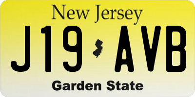 NJ license plate J19AVB