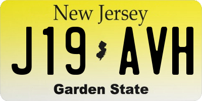 NJ license plate J19AVH