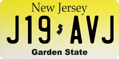 NJ license plate J19AVJ