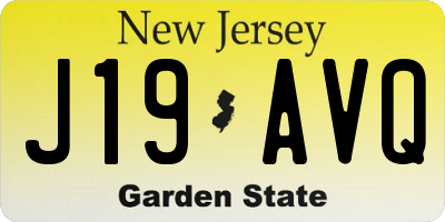 NJ license plate J19AVQ
