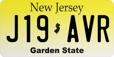 NJ license plate J19AVR