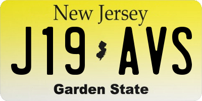 NJ license plate J19AVS