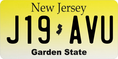 NJ license plate J19AVU