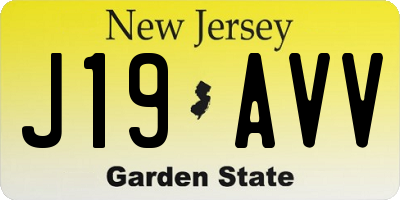 NJ license plate J19AVV