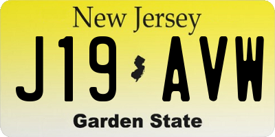 NJ license plate J19AVW