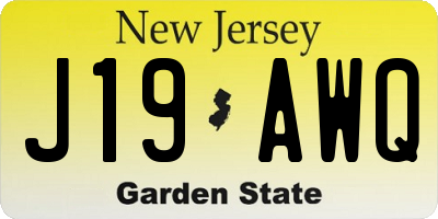NJ license plate J19AWQ